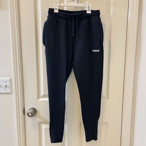 Gymshark Athletic Black Jogger Pants Tapered Zip Ankle Drawstring Mens SZ Small